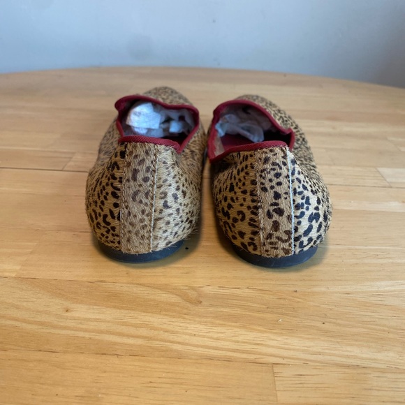 Mia Bardot Leopard Print Pony Fur Pointed Smoking Slipper Flats - Picture 3 of 6